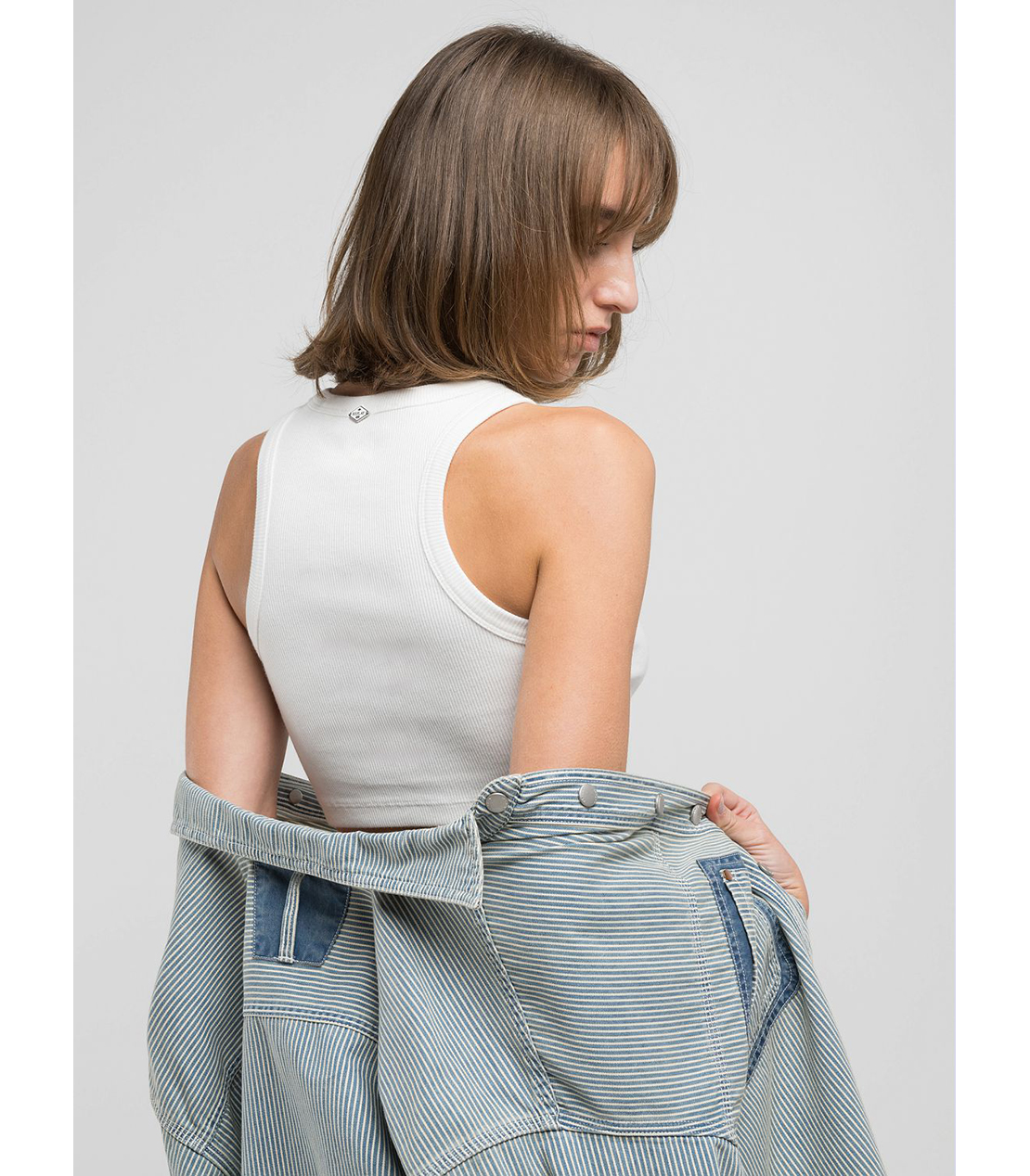 コットンスキニーフィットベストトップ 詳細画像 ナチュラルホワイト 2